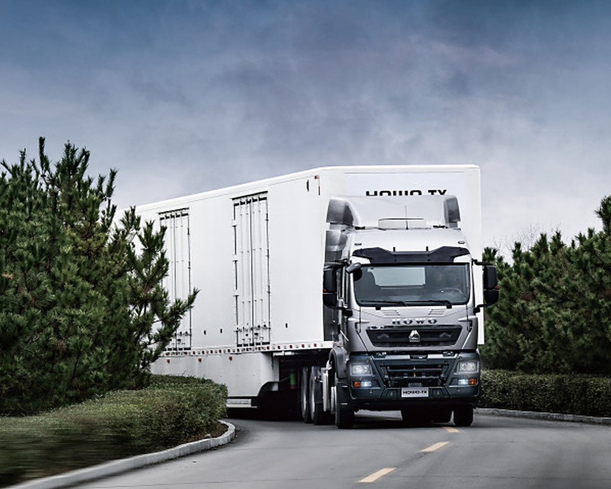 HOWO commercial truck on the road